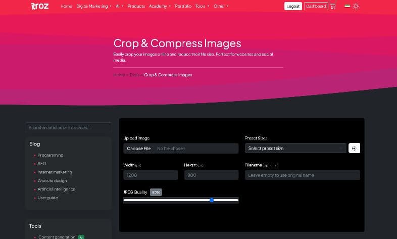 Free Online Photo Cropping and Image Size Reduction Tool Tutorial
